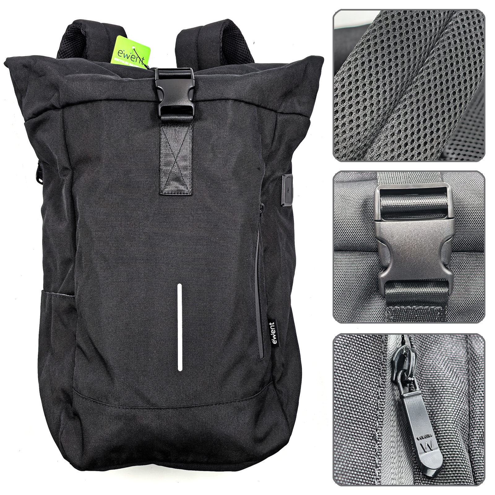 EW2536 | TRENDY ROLL Unisex Ecofriendly 17.3 inch Notebook Backpack | Ewent | distributori informatica