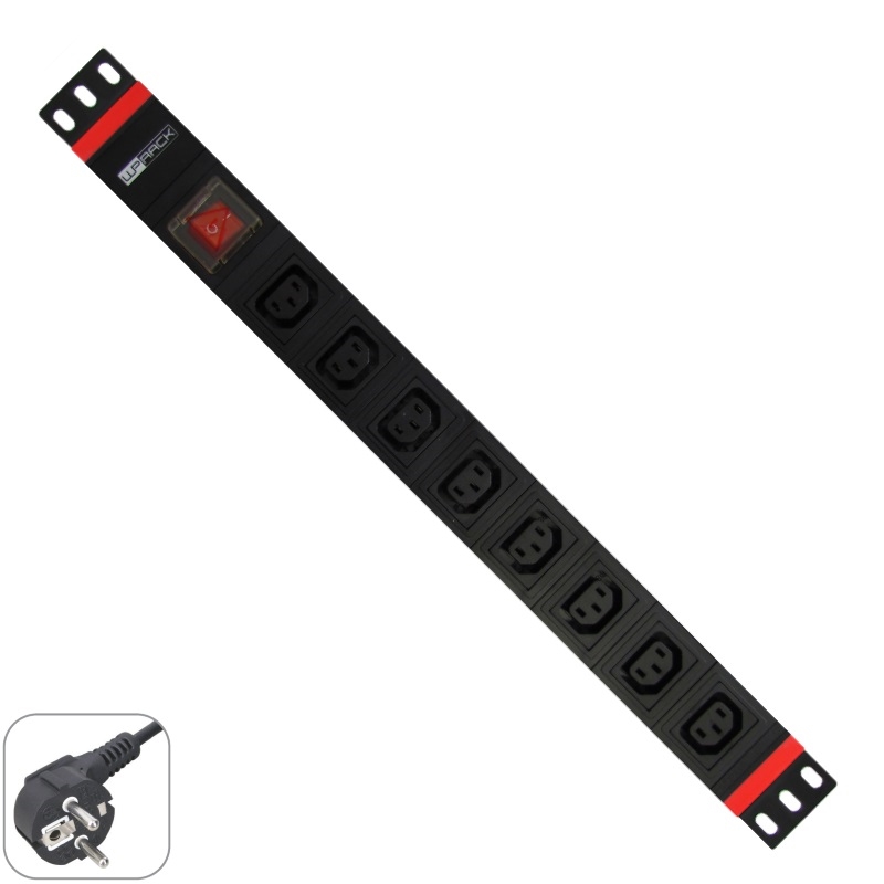 WPN-PDU-G05-08 | RACK 19" PDU WITH 8 IEC C13 SOCKETS, SCHUKO PLUG | WP Rack | distributori informatica