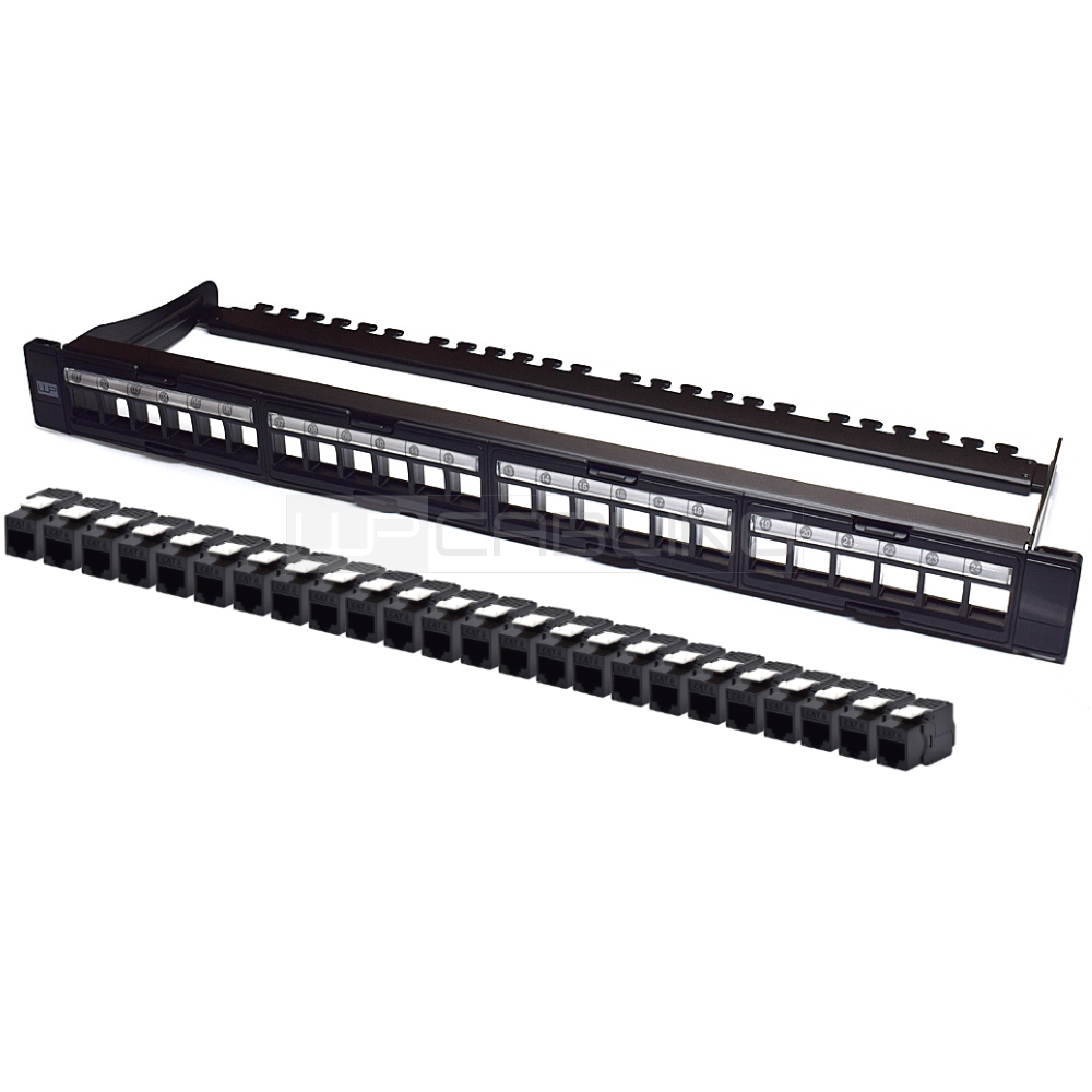 WPC-PAN-6UP-24 | 24 PORT RJ45 CAT 6 UTP TOOLLESS MODULAR PATCH PANEL | WP Cabling | distributori informatica