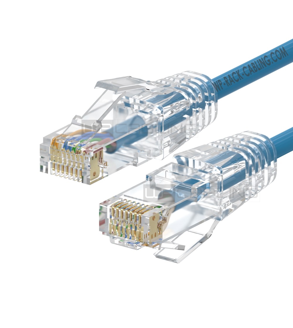 WPC-PAT-6AU002LB-S | CAT 6A U-UTP SLIM PATCH CABLE, 0.20m LIGHT BLUE | WP Cabling | distributori informatica