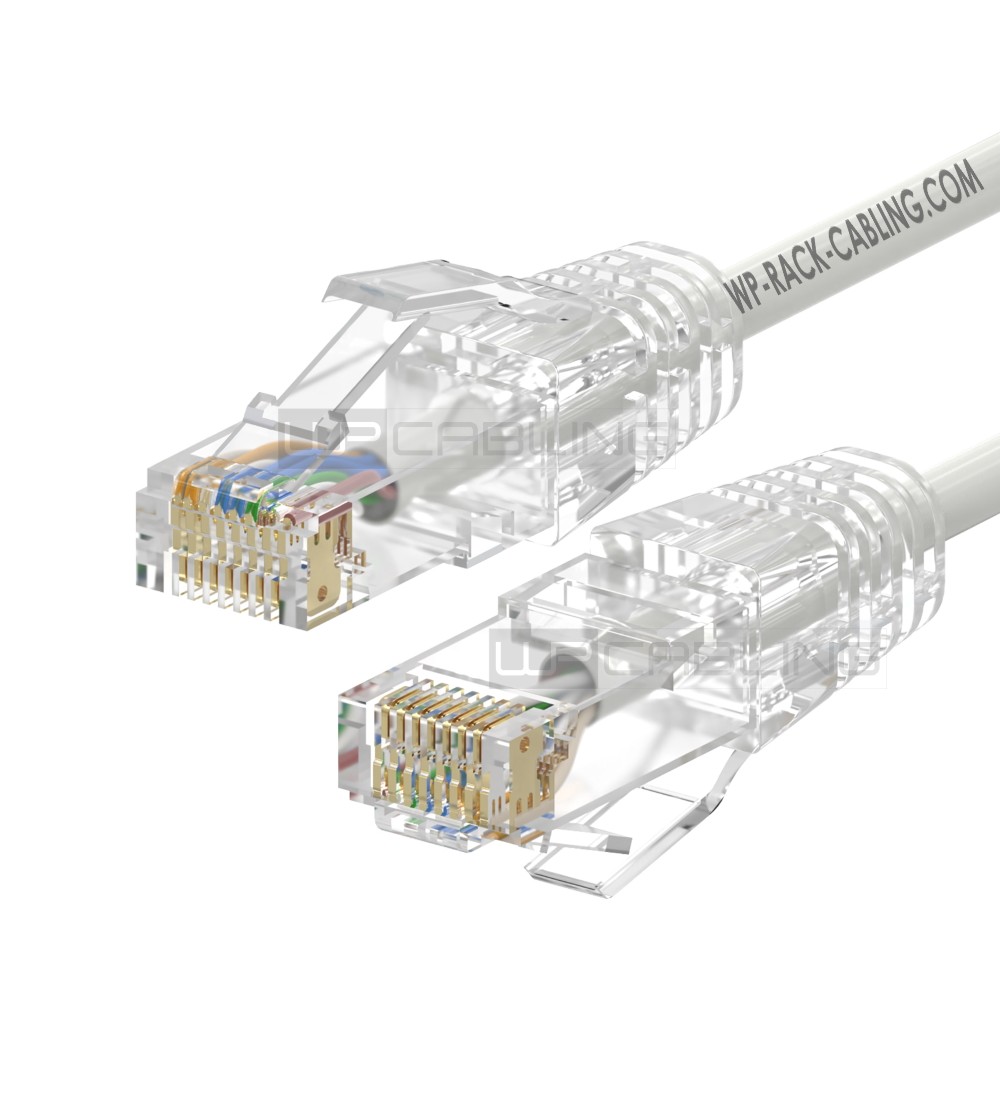 WPC-PAT-6AU002W-S | CAT 6A U-UTP SLIM PATCH CABLE, 0.20m WHITE | WP Cabling | distributori informatica