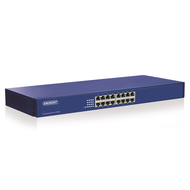 EM4416 | 16 PORT NETWORKING SWITCH 10/100Mbps | Eminent | distributori informatica
