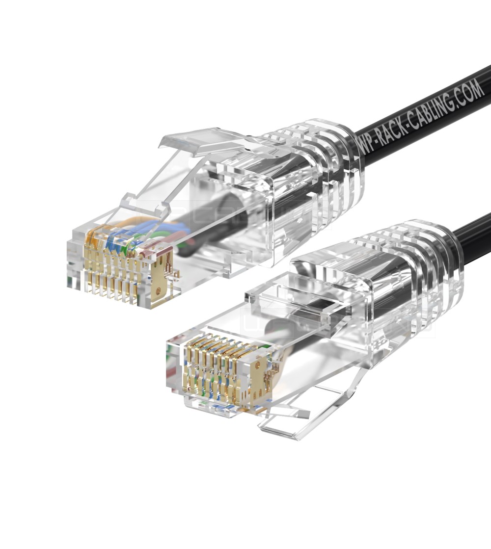 WPCPAT6AU050BLS | CAT 6A U-UTP SLIM PATCH CABLE, 5.0m BLACK | WP Cabling | distributori informatica