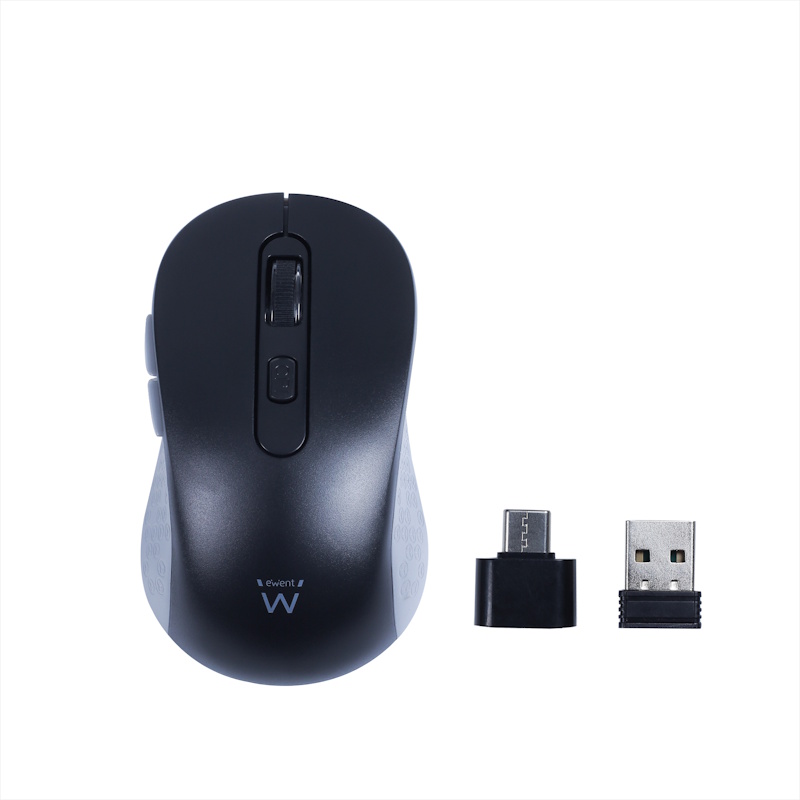 EW3204 | Wireless Mouse 2.4GHz USB-A, Silent Buttons, Type-C Adapter | Ewent | distributori informatica
