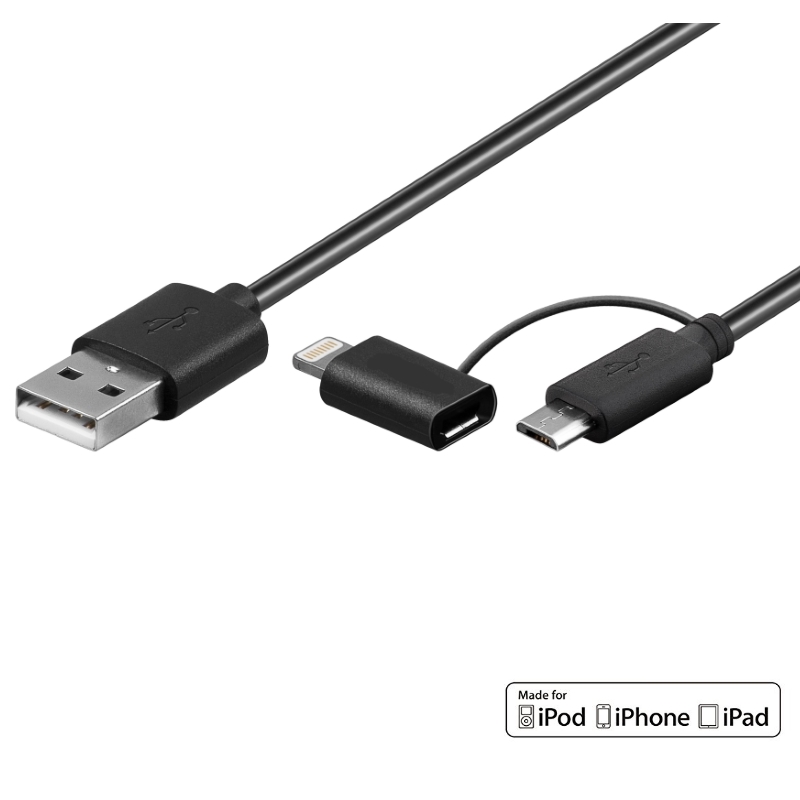 EW9909 | Apple MFi Certificato + Micro USB cavo Dati/Ricarica 1.0 mt | Ewent | distributori informatica