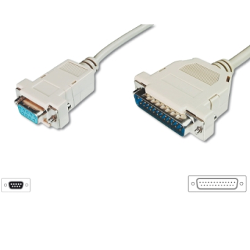 CC-200108-002-G-B | CAVO NULL MODEM, D-Sub9/F - D-Sub25/M, 0.25mt | OEM | distributori informatica