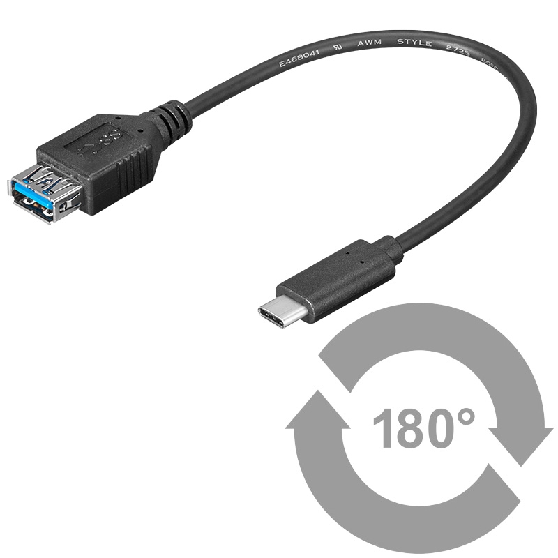 CC-100313-002-N-B | CAVO ADATTATORE USB 3.1 C / A M/F NERO 0.20 mt | OEM | distributori informatica