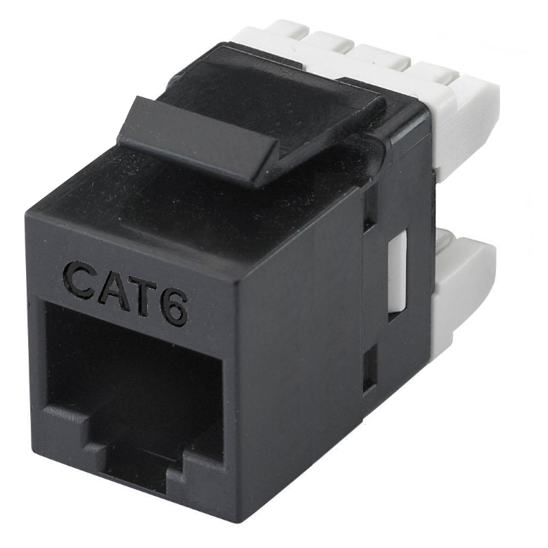 WPC-KEY-6U-180/BL | Presa Keystone RJ45 CAT 6 UTP 180&#176;, Nera | WP Cabling | distributori informatica